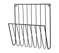 LOVIVER Metal Magazine Rack Wall Mounted File Holder Office Home Office Bathroom Home Basket Bin Decorative Iron Mail Organizer Newspaper Holder, Wire Shelves for Letters Folders Papers, Black