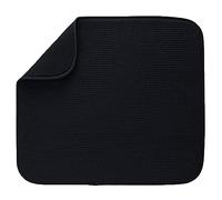 LOVIVER Microfiber Dish Drying Mats for Kitchen Drying Pads for Dishes Drainer Mat, Black, 40.5x45.5cm