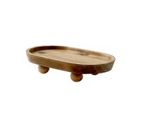 LOVIVER Mini Wood Riser Tray for Display Organizer Mini Stool Decor Display Riser Wooden Pedestal for Counter Vanity Entry Table Home, Oval 11.8x19.8x4.3cm