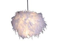 LOVIVER Modern Feather Lampshade Desk Lamp Cover Romantic Decor Pendant Light Cover for Wedding Floor Lamp Table Lamp Ceiling Light Decoration, Diameter 11.02inch