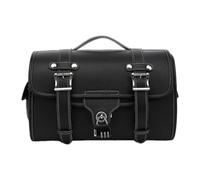 LOVIVER Motorcycle Tail Bag Motorcycle Travel Luggage PU Leather Wear Resistant Large Capacity Universal with Handle Rear Rack Trunk, Black