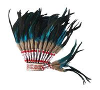 LOVIVER Native American Chief Headdress Costume Theme Party Dance Show Feather Headpiece, Blue