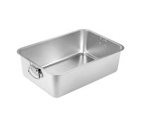 LOVIVER Open Top Litter Box, Cat Sandbox Stainless Steel Portable Anti Splashing Non Stick Sturdy Kitten Potty Toilet Kitten Potty, L