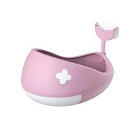 LOVIVER Open Top Pet Litter Box, Kitty Litter Pan, Cat Sand Basin, Easy to Clean, Portable Low Entry Kitten Potty Toilet with Scoop, Pink