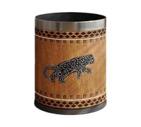 LOVIVER Open Top Round Trash Can Dustbin Container 10 L Rubbish Bin Wastebasket for Kitchen Outdoor Indoor Living Room Bathroom, Leopard Silver