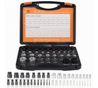 LOVIVER Organized Nut and Bolt Thread Checker Portable, Thread Identifier Set, Accurate, for Workshops, Mechanics, Home hobbyists, Silver and Black