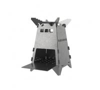 LOVIVER Outdoor Folding Camping Cooker Portable Fire With Front Load Tray Vents And Cookware Support In Titanium Alloy Suitable for bushcraft fishing camping