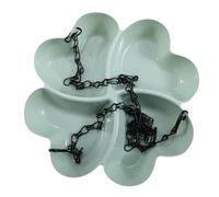 LOVIVER Outdoor Garden Hanging Bird Feeder Hanging Bird Bath Feeding Tray Weatherproof Stable Feeding Dish for Outside Yard Bluebirds, green