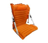 LOVIVER Outdoor Inflatable Seat Cushion Pad With Backrest Folding Ground Chair Mat Adjustable 0 to Support Nylon TPU Construction suitable for campsite travel, Orange