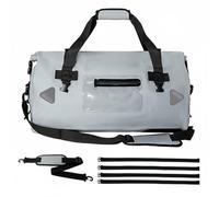 LOVIVER Outdoor Waterproof Carrier Duffle Travel Bag Backpack Heavy Duty PVC Material with External Attachment Points Suitable for Riding Boating Outdoor Exploration, Array, Grey, 70L