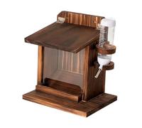 LOVIVER Outside Wood Squirrel Feeder with Top Roof Stable Spacious Squirrels Feeding Box Outdoor Garden Pet Feeder for Backyard Fence