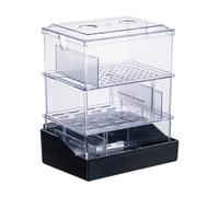 LOVIVER Overflow Box for Aquariums Drawer Filter Box 2 Tier Silent Clear Hanging Filter Box Overflow Pipe Filter for Small Fish Tanks