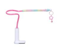 LOVIVER Perch Stand Parrot Stand Portable Sturdy for Finches Cockatoo Perch Pepper with Bell Toy Tabletop Platform for Indoor Outdoor, Pink