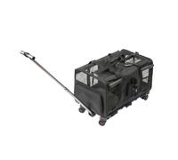 LOVIVER Pet Carrier with Detachable Handle Space-Saving Foldable Pet Trolley Portable for Outdoor Travel, Walking, Black