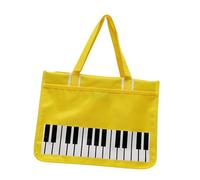 LOVIVER Piano Key Tote Bag Shoulder Bag Zipper Large Capacity Reusable Piano Accessories Handbag for Music Lovers Teacher Women Gifts, Yellow