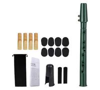 LOVIVER Pocket Saxophone Woodwind Instrument Compact Size Practice Tool with Mouthpiece Reeds Carrying Bag for Kids Beginner Amateurs, green