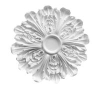 LOVIVER PU Ceiling Medallion Decorative Plate Easy to Install Modern for Light Fixtures Round for Restaurant Living Room, Diameter 35cm