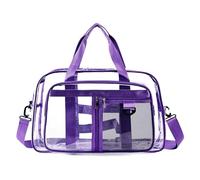 LOVIVER PVC Clear Tote Bag Casual Shoulder Bag for Camping Commuting Beach Sports Events, Purple