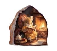 LOVIVER Realistic Mouse Hole Wall Sticker Wall Art Decor Cute Modern Style Wall Poster Wall Decal for Playroom Background Decoration