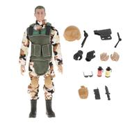 LOVIVER Realistic Police Model Set, 12" Action Figures Playset with Accessories, 1:6 Scale Model Figure for Boys Girls, Green A
