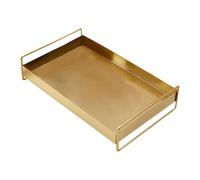LOVIVER Rectangle Serving Tray Plate Modern Rectangular Iron Art Tray Jewelry Storage Tray for Coffee Table Meals Party Drink Snacks, Gold