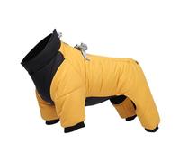 LOVIVER Reflective Full Body Dog Snowsuit Waterproof Bodysuit with Harness with Zipper Four Legged Dog Winter Coat for Puppy, Yellow XL