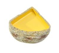 LOVIVER Reptile Water Bowl Reptile Feeder Terrarium Plate Decorative Food Feeding Bowl Food Dish for Tortoise Leopard Gecko Chameleon, S