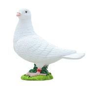 LOVIVER Resin Sculpture Fake Birds Model Decorative Collections White Pigeon Figurine Simulation Pigeon Statue for Home Office Garden, B