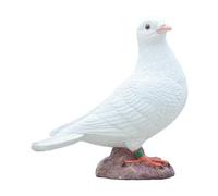 LOVIVER Resin Sculpture Fake Birds Model Decorative Collections White Pigeon Figurine Simulation Pigeon Statue for Home Office Garden, A