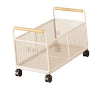 LOVIVER Rolling File Cart Mesh Storage Cart Portable Movable Bookshelf under Desk Rolling Organizer with Wheels for Toys Crafts Books, M