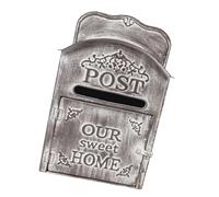 LOVIVER Rustic Metal Wall Mount Mailbox Post Box Vintage Design Accessory for Fence Mounting Heavy Duty 9.8x5.3x15.7inch Letter Box