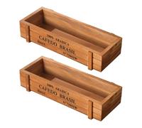 LOVIVER Rustic wooden planter box with a rectangular, sturdy wood multicompartment design. Decorative flower pot suitable for indoor such as the home, office, or balcony. Small size.