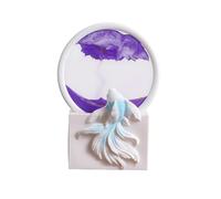 LOVIVER Sand Art Desk Decor Fish Leaping over The Dragon Gate Ornament Artistic Sandscape Moving Sand Art Picture for Desktop, Purple