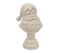 LOVIVER Santa Bust Statue, Santa Head Bust Statue, White Santa Claus Half Body Statue Sculpture Ornament Collection Crafts Christmas Decoration for Apartment Festival Xmas Party Dorm, 10x10x27cm
