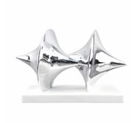 LOVIVER Sculpture with Rectangular Base | Mirror-Like Finish, Abstract rotating Top Statue, Modern Nordic Style, for Living Room