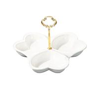 LOVIVER Serving Dish Tray Platter Dried Fruit Holder Tray Porcelain Appetizer Platter Multifunctional Divided Serving Tray for Snacks, 19.5cmx17.5cm