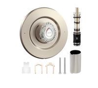 LOVIVER Shower Valve Rebuild Kit Valve Handle Escutcheon Trim Set Replacement Offers and Smooth Control Restoration Built with Zinc Alloy Suitable for, Brushed Nickel