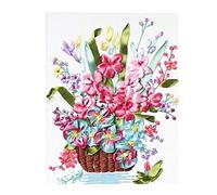 LOVIVER Silk Ribbon Embroidery Kit Flower Bouquet Birthday Festival Gift