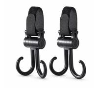 LOVIVER Single Hook Hanger Universal Hook Mount Hanger Holder Clip Accessory No Drill Installation Heavy Load Support Firm Attachment for Electric Bikes, Double Hook, 2-Pack