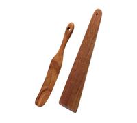LOVIVER Skinny Spurtle Wood Wooden Multipurpose Flat Steak Turner Bread Spatulate for Blending Mixing Yeast Fermentation Agents, A