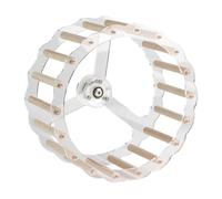 LOVIVER Small Animal Quiet Running Wheel Bird Silent Wheel Toy Accessories Multifunctional Intelligence Toy for Budgerigar Lovebirds, Wood Pole, 24 cm Dia