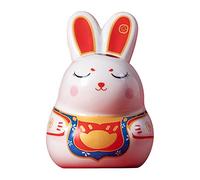 LOVIVER Small Ceramic Figurine Piggy Bank Bunny Figurine Money Saving Pot Jar Change Container for New Year Easter Gifts Home Decoration Kids