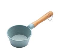 LOVIVER Small Milk Pan, Small Saucepan Milk Pot, with Wooden Handle, 4" for Restaurant Home Picnic, Green