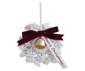 LOVIVER Snowflake Ornament Handmade Woven Macrame Snowflake Charm Hanging Decorations for Christmas Party New Year, Merry Christmas