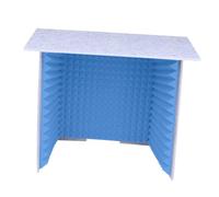 LOVIVER Soundproof Booth Desktop Soundproof Cover Lightweight Vocal for Foam Panels Vocal Absorbing Isolation Cover, Gray Blue