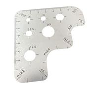 LOVIVER Stainless Steel Leather Craft Ruler, 9cm x 9.2cm Multi-Function Corner & Circle Guide, Accurate Measuring Stencil, DIY Leather Crafting, Cutting, Marking Tool