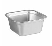 LOVIVER Stainless Steel Square Basin Soup Bowl Fruit Vegetable Washing Basin Food Storage Container for Buffet Kitchen Rice Appetizer, 5.8cm Height