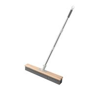 LOVIVER Stainless Steel Wire Scrub Brush with Long Handle, Metal Bristles Floor Scrubber with Telescopic Rod for Garage Rough Surface, 50cm