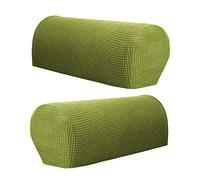 LOVIVER Stretch Armrest Covers, Sofa Armchair Slipcovers, Polyester Anti-Slip Recliner Arm Covers Furniture, Couch Armrest, Set of 2, Green, 21.65x3.94x6.5inch