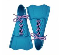LOVIVER Swimming Flippers Swim Training Fins Gear With Adjustable Lace Up Secure Fit Open Toe Pocket Silicone Body suitable for pool training lap swimming , Azure Blue , M 36-39